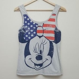 Disney Minnie Mouse American Flag Bow Tank Medium
